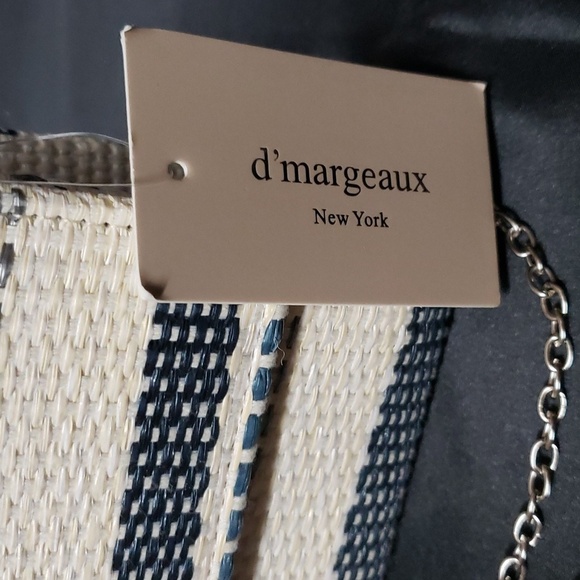 D'margeaux NWT Black, Blue, Cream Striped Crossbody/Handbag - Picture 3 of 7